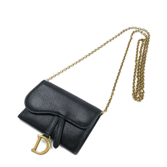 Christian Dior Saddle Nano Pouch Shoulder Bag Black Women's - Picture 1 of 9